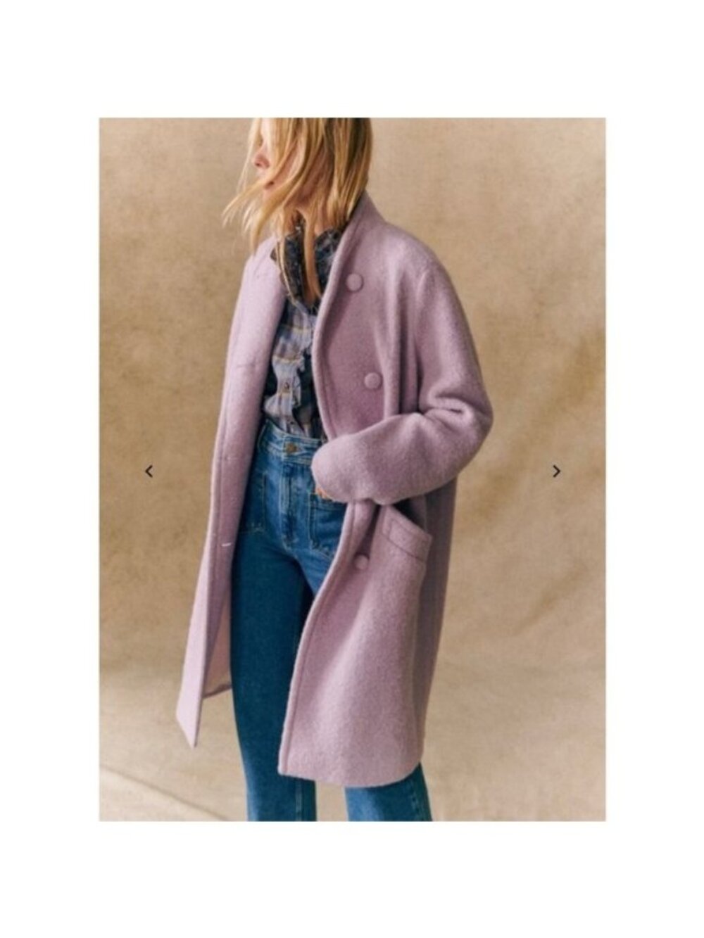 HARD TO FIND NWOT SEZANE ARSENE long COAT Pastel Lavender purple wool SZ40US10